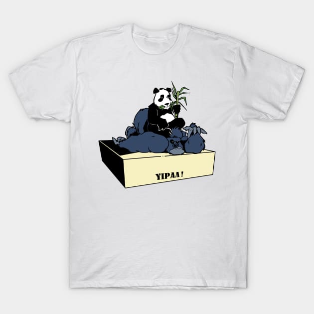 Panda vs Gorilla T-Shirt by TomiAx